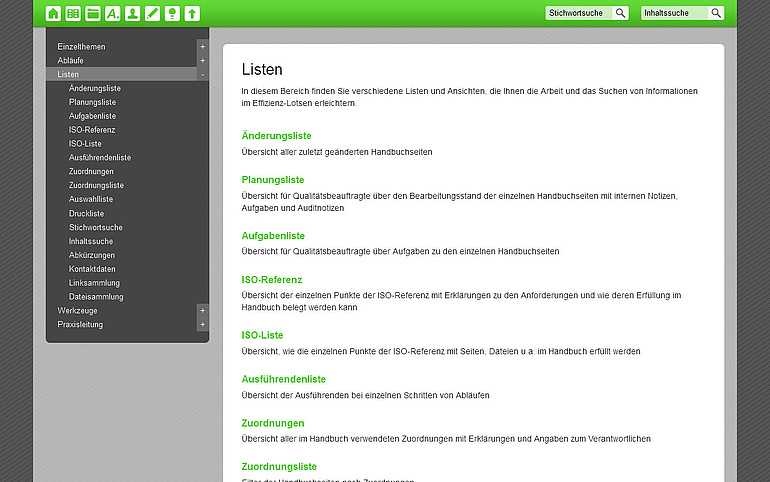 Verwendung des Organisationssystem über einen Web-Browser